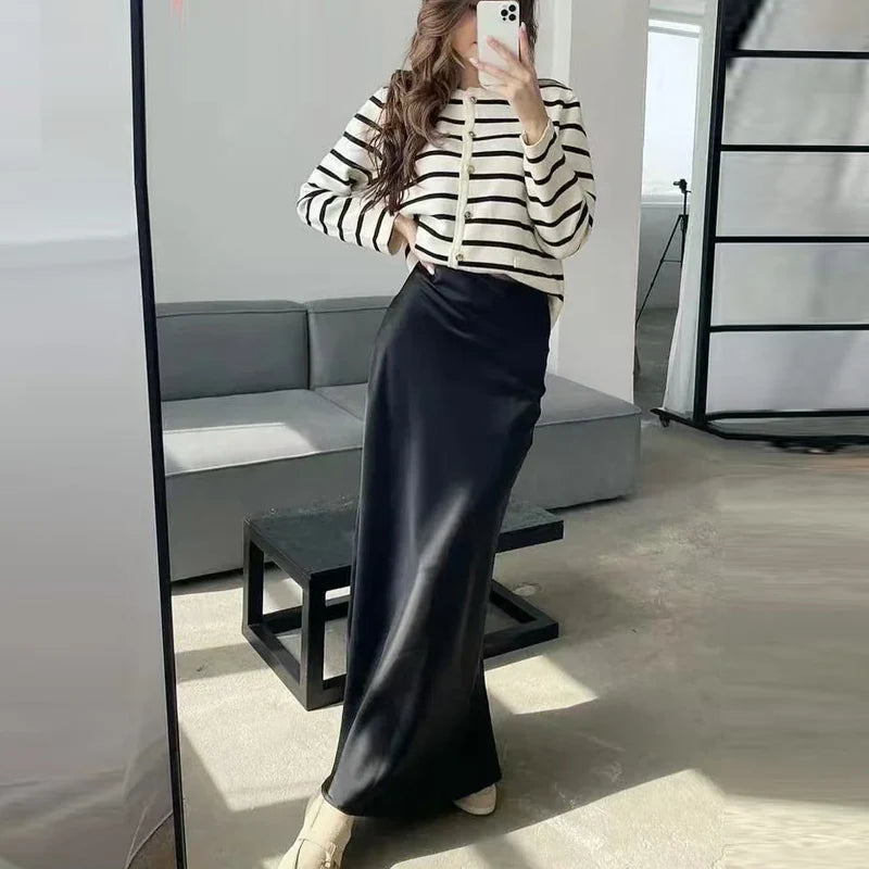 Satin High-Waist Satin Skirt – Effortless Chic