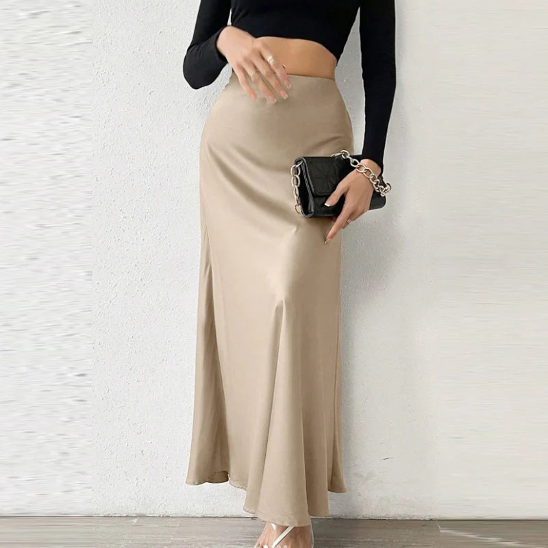 Satin High-Waist Satin Skirt – Effortless Chic