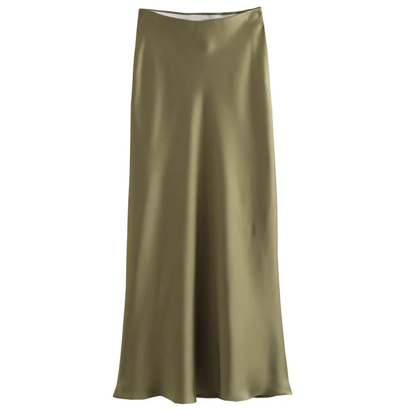 Satin High-Waist Satin Skirt – Effortless Chic