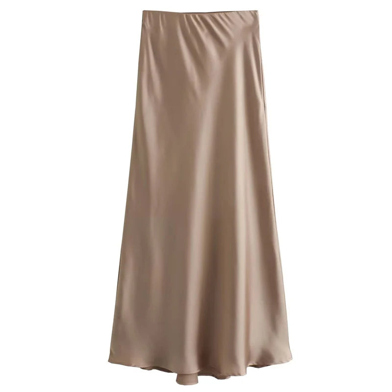 Satin High-Waist Satin Skirt – Effortless Chic