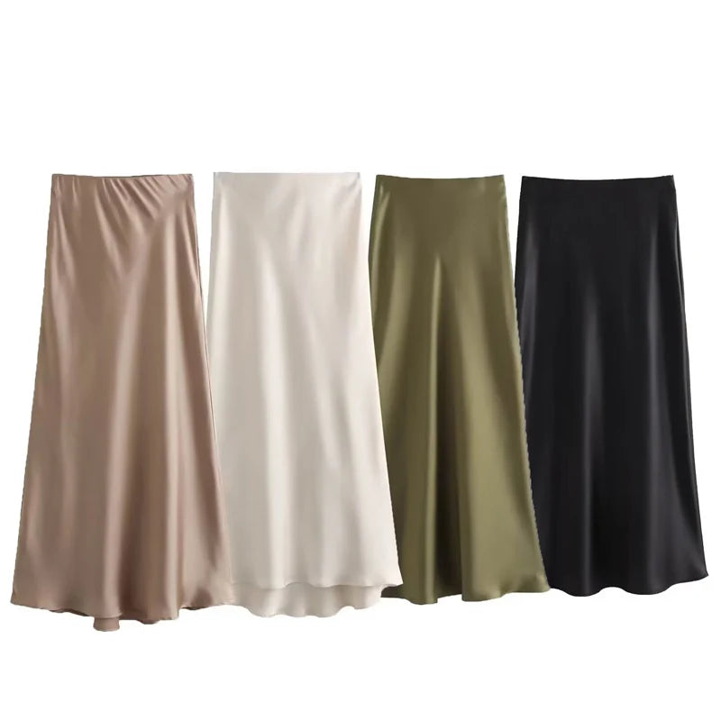 Satin High-Waist Satin Skirt – Effortless Chic