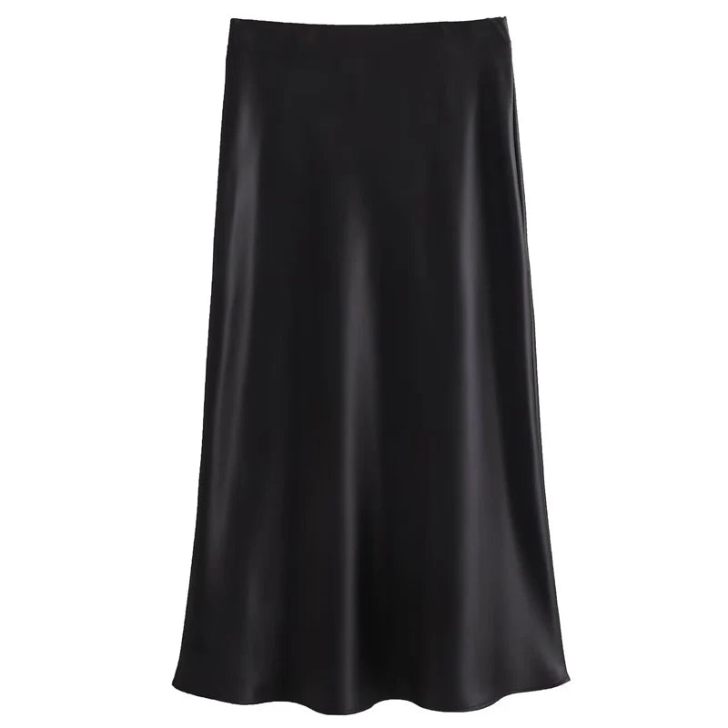 Satin High-Waist Satin Skirt – Effortless Chic