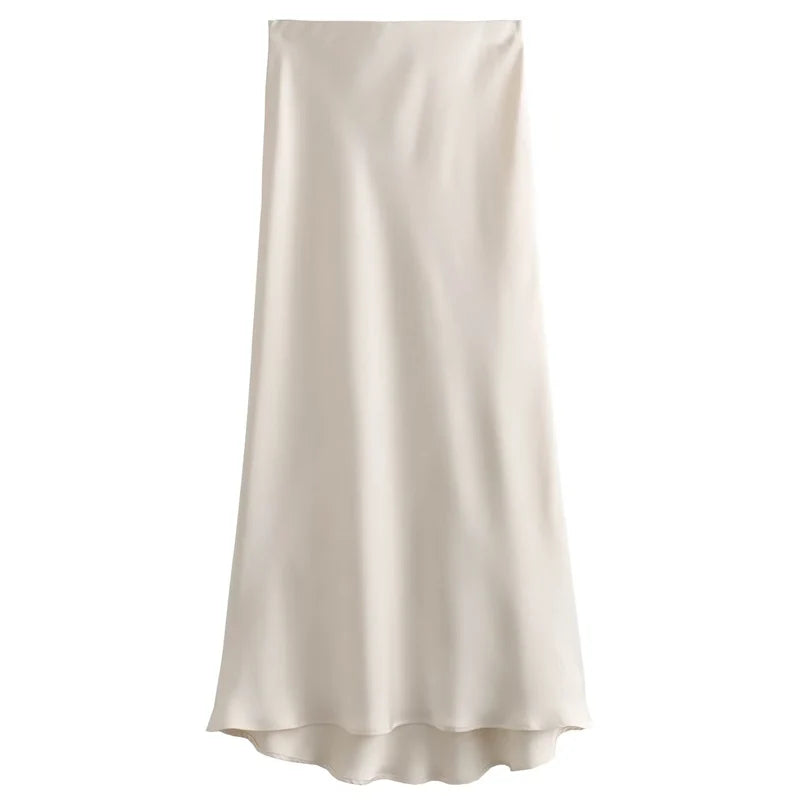 Satin High-Waist Satin Skirt – Effortless Chic