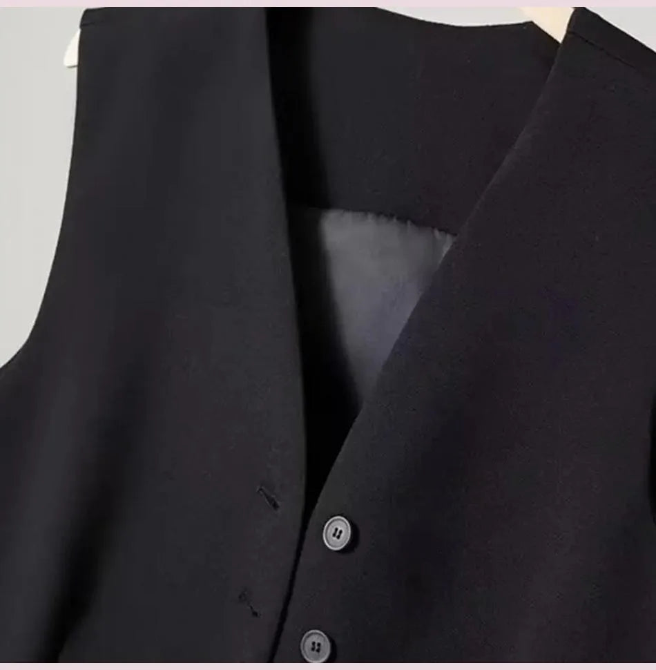 Elegant Women’s V-Neck Suit Vest – Sleeveless Business Waistcoat