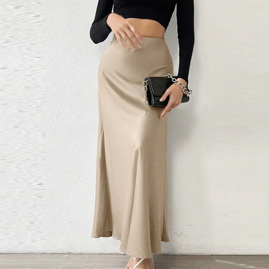 Satin High-Waist Satin Skirt – Effortless Chic