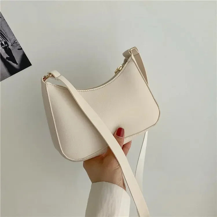 Women’s Fashion PU Leather Shoulder Bag – Retro Solid Colour Hobo Handbag for Work and Casual Wear