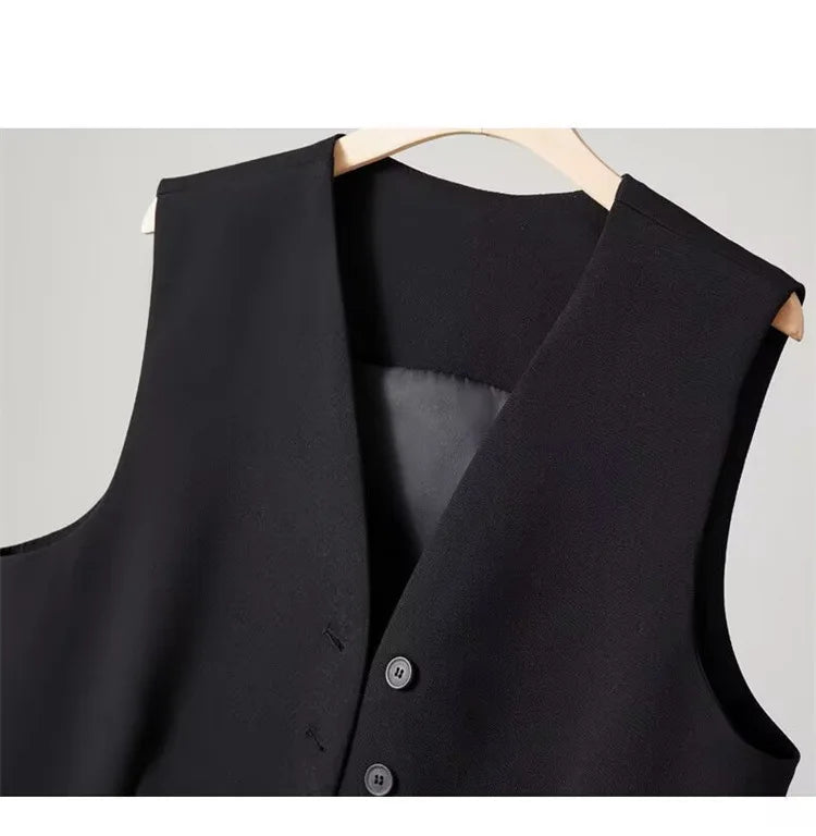 Elegant Women’s V-Neck Suit Vest – Sleeveless Business Waistcoat